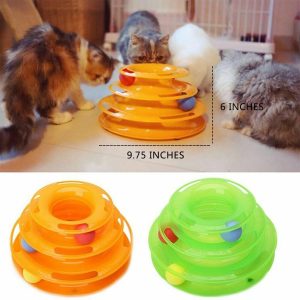 Pet Cat Crazy Ball Disk Interactive Toy – Amusement Plate Trilaminar Funny Toy